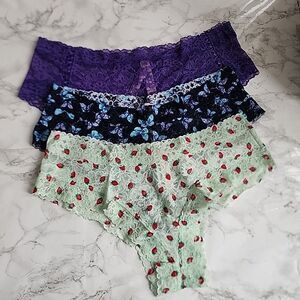 3 Victoria's Secret Very Sexy Lace Cheeky Panty XL